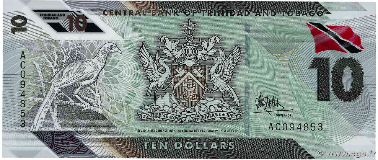 10 Dollars TRINIDAD UND TOBAGO  2020 P.62 ST