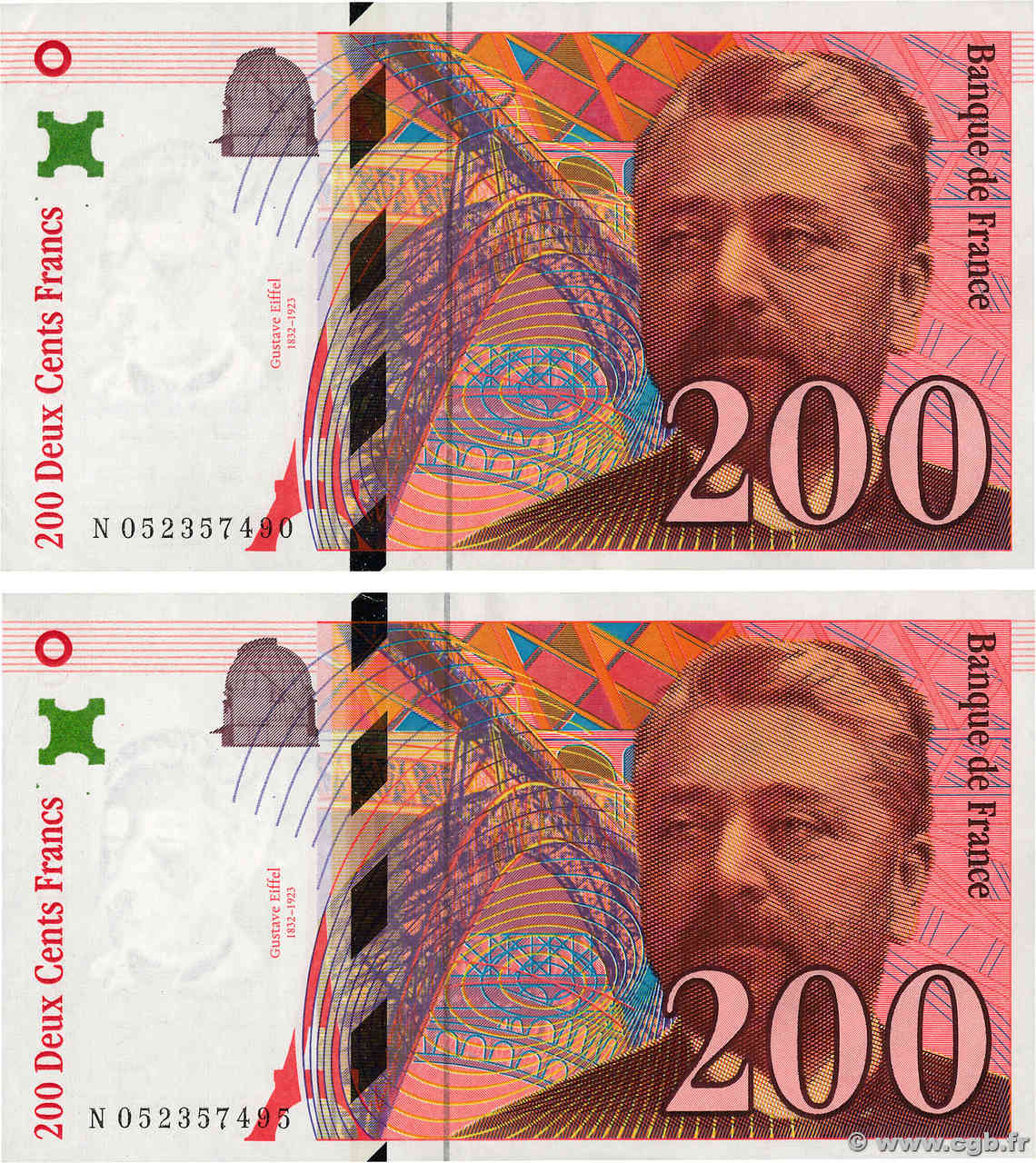 200 Francs EIFFEL Lot FRANCE  1997 F.75.04b TTB+