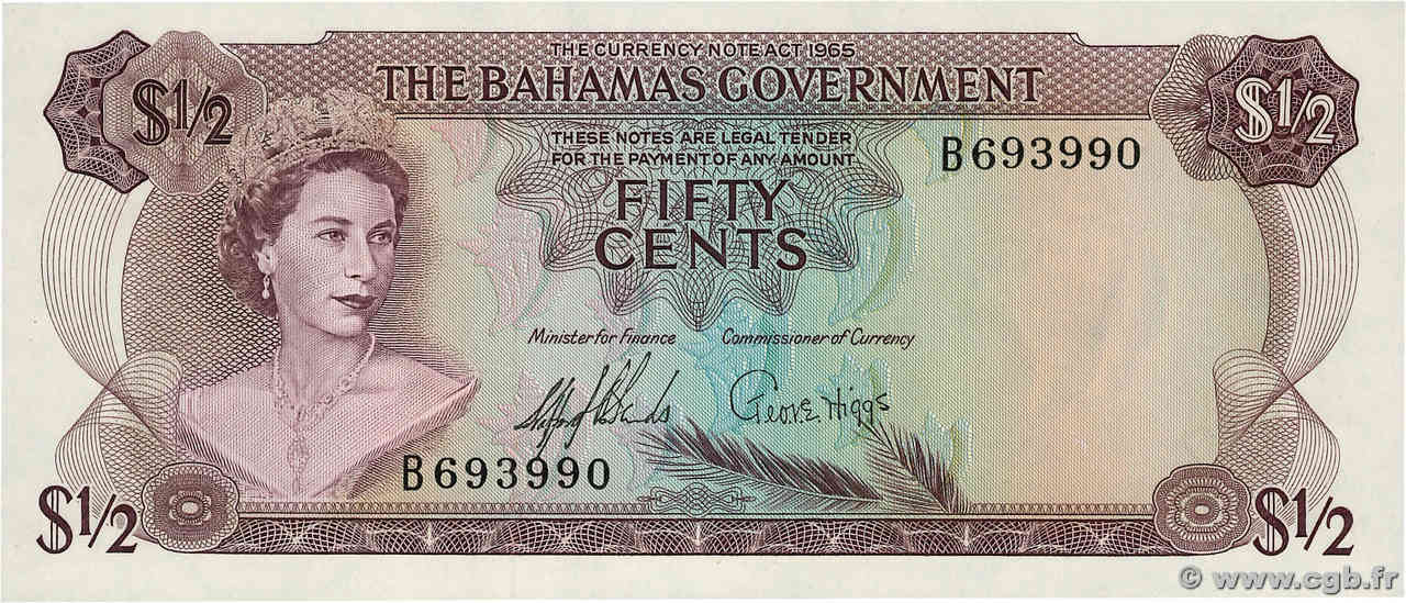 50 Cents BAHAMAS  1965 P.17a FDC