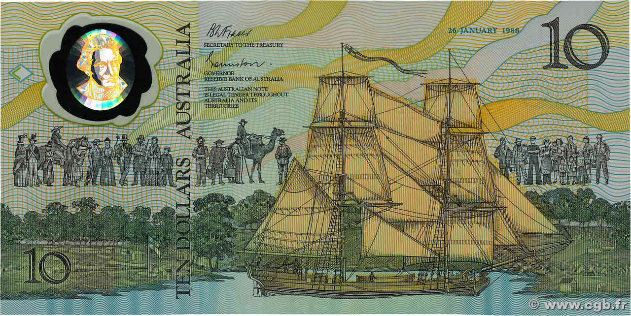 10 Dollars Set de présentation AUSTRALIA  1988 P.49a FDC