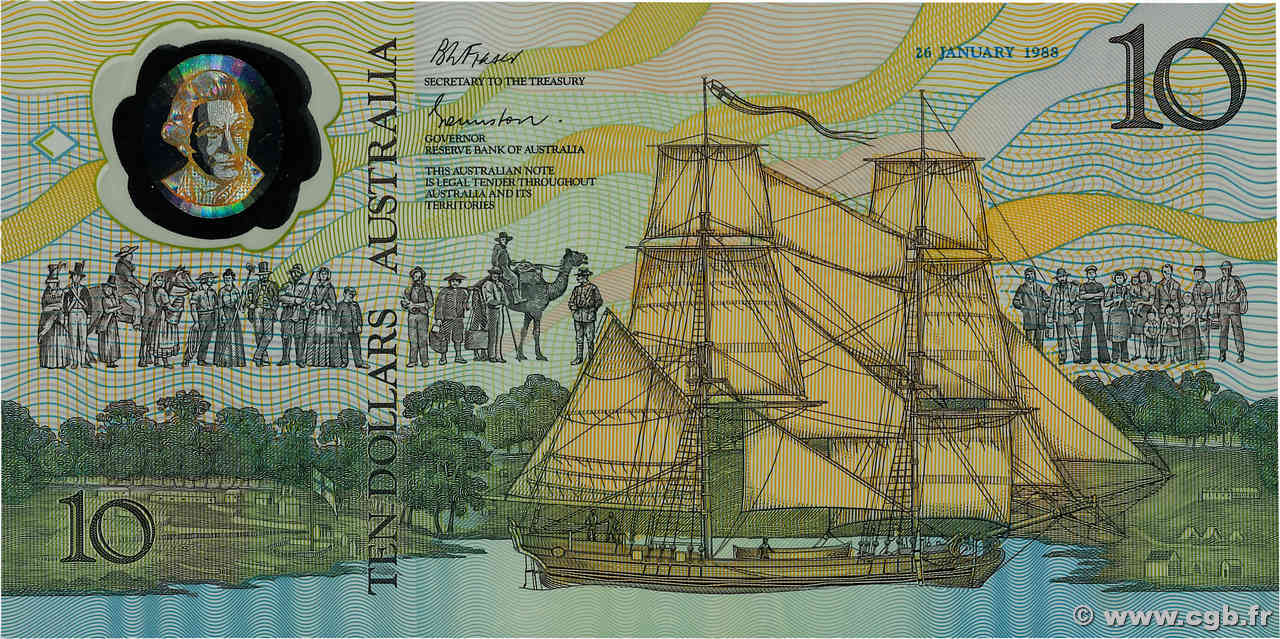 10 Dollars Set de présentation AUSTRALIA  1988 P.49a FDC