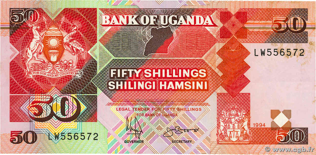 50 Shillings UGANDA  1994 P.30c XF