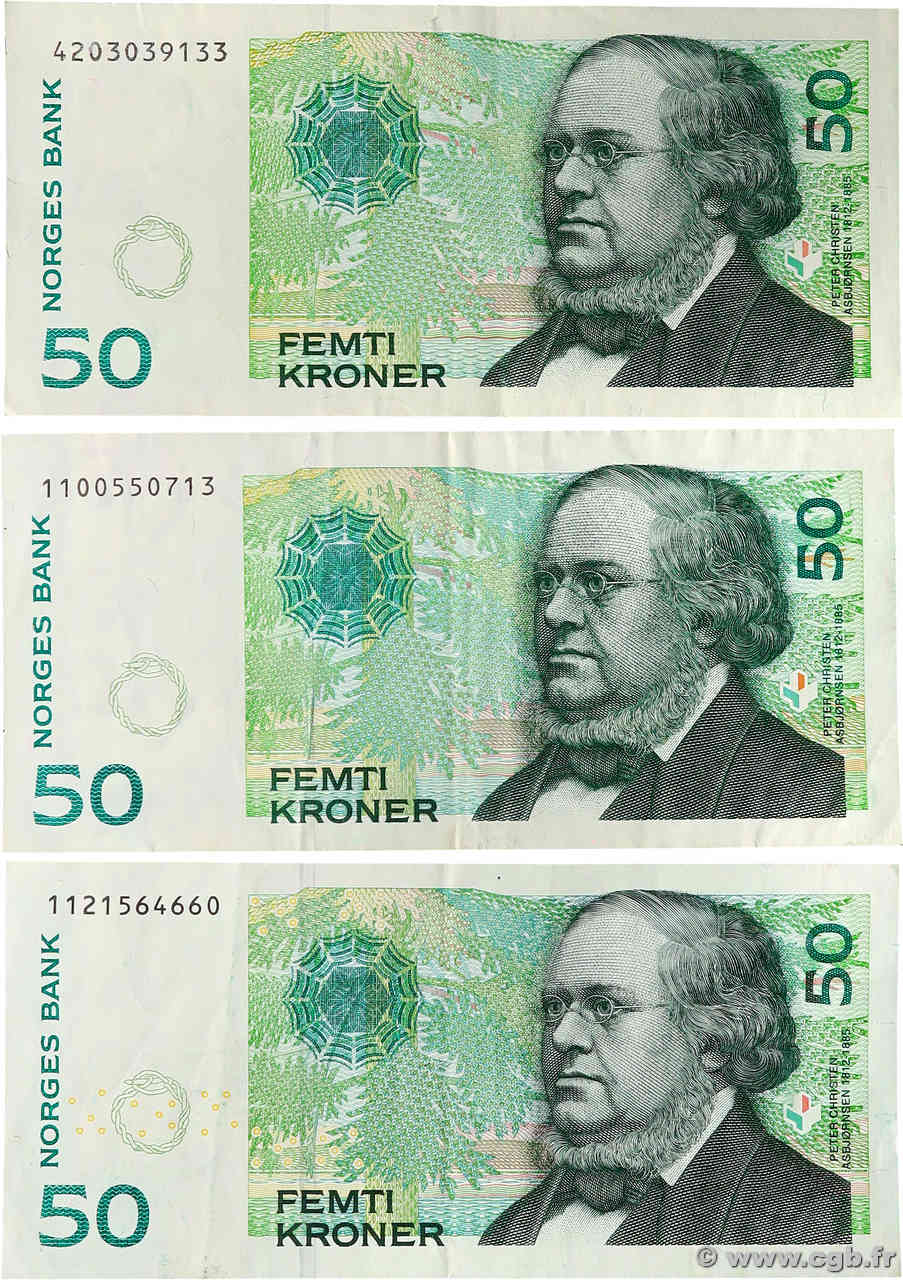 50 Kroner Lot NORVÈGE  1996 P.46 VF