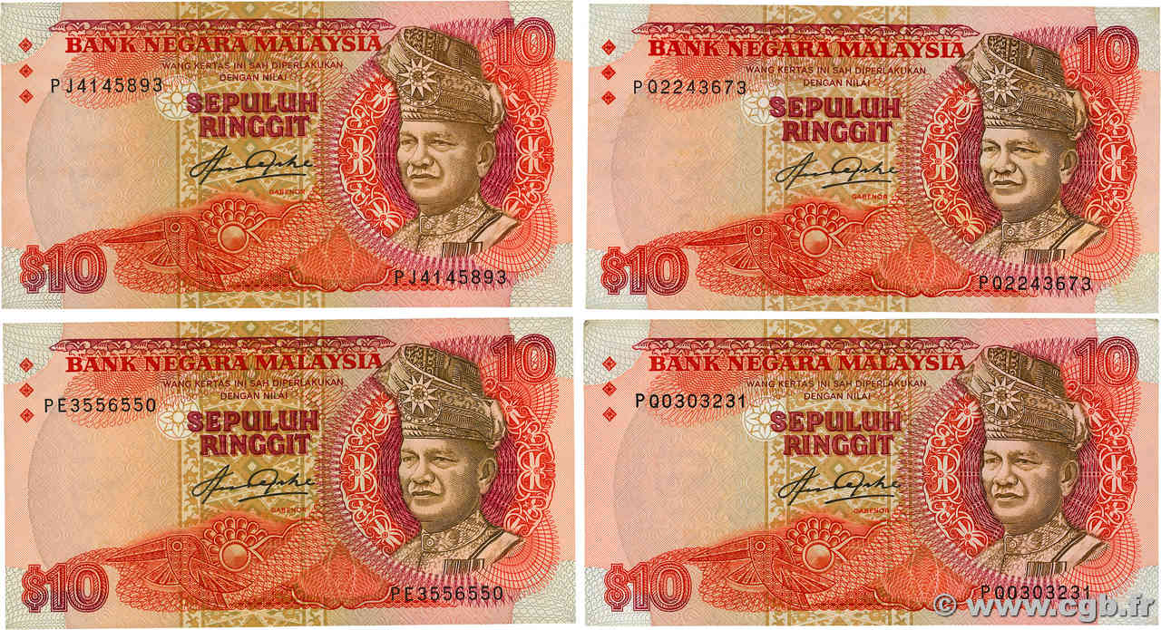 10 Ringgit Lot MALAYSIA  1983 P.21 F