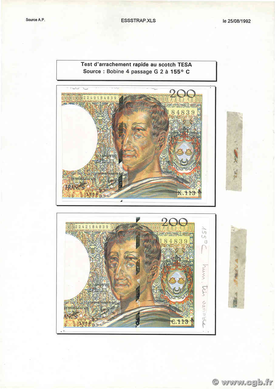 200 Francs MONTESQUIEU Essai FRANCE  1990 F.70.10c SPL