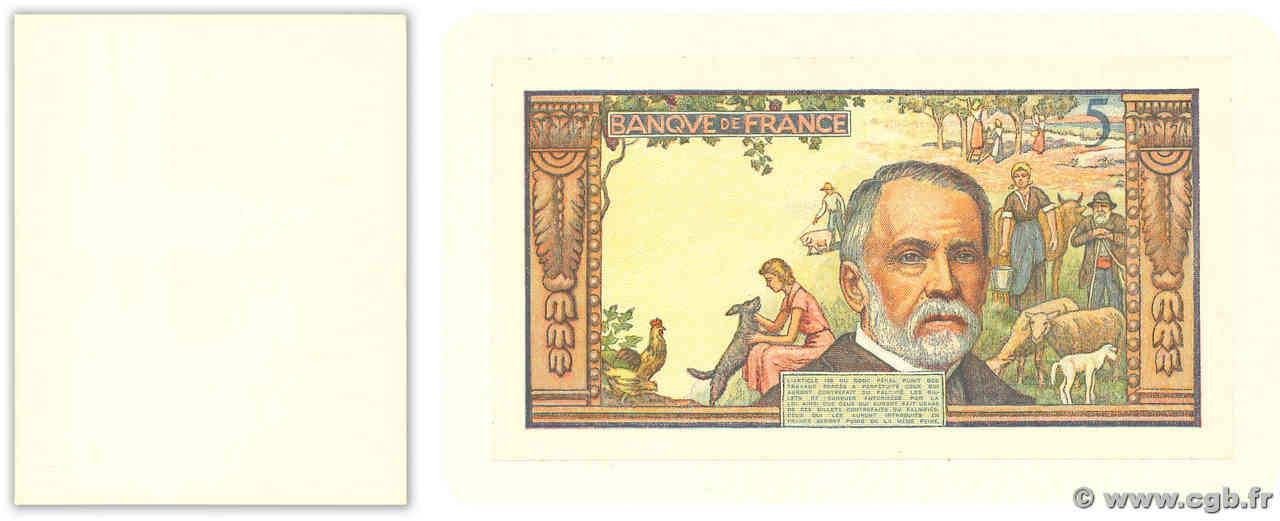 5 Francs PASTEUR Non émis FRANCE 1958 NE.1958 514606 Billets