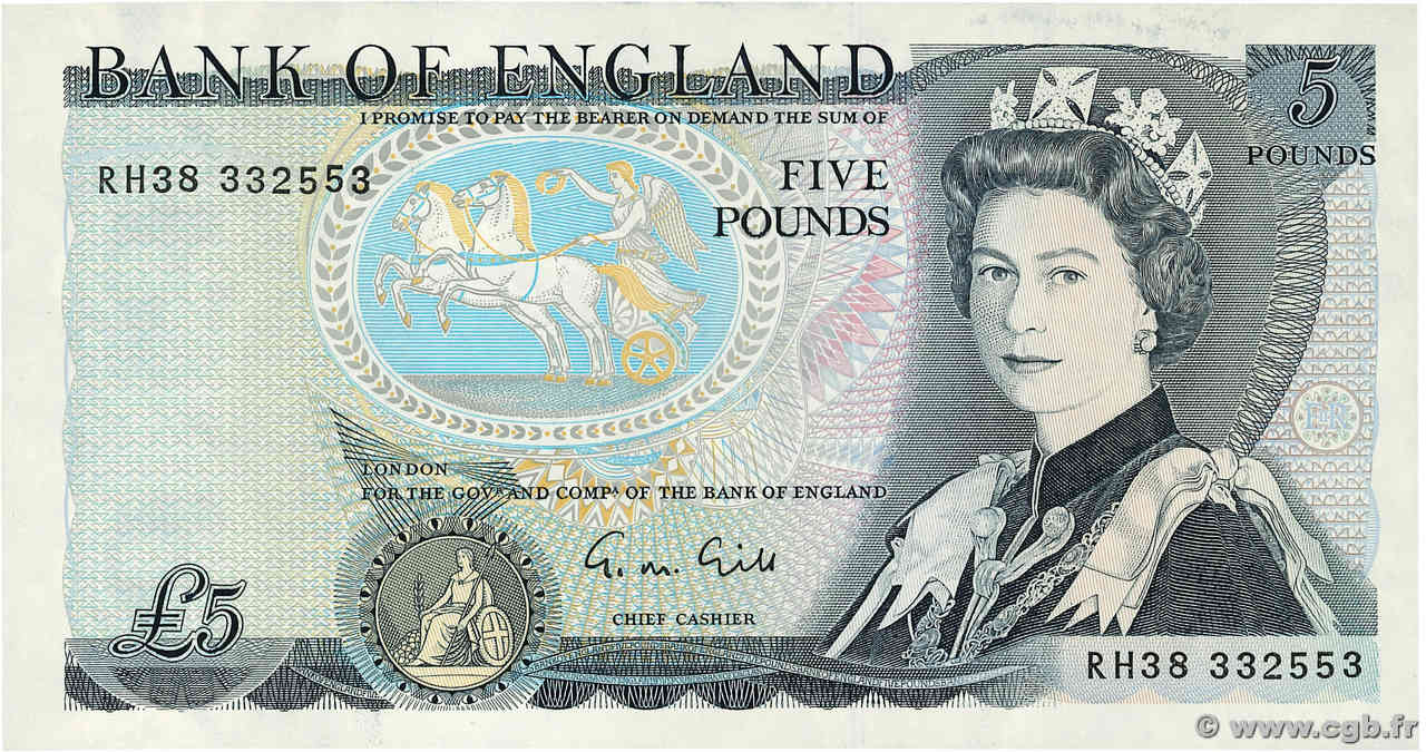 5 Pounds INGLATERRA  1988 P.378f SC+