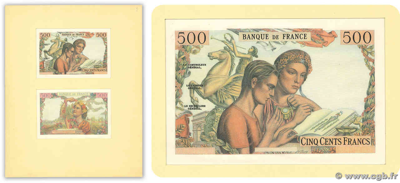 500 Francs RÊVERIE SUR UN PASSÉ GLORIEUX Non émis FRANCE  1952 NE.1952 AU