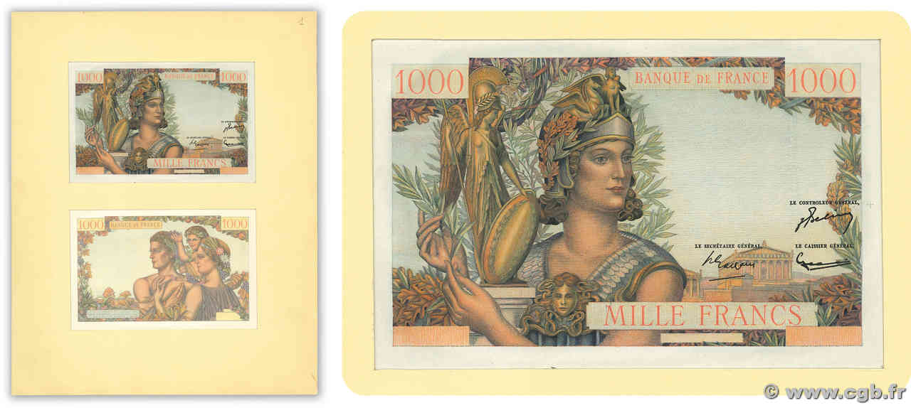 1000 Francs ATHENA Non émis FRANCE  1951 NE.1951 UNC