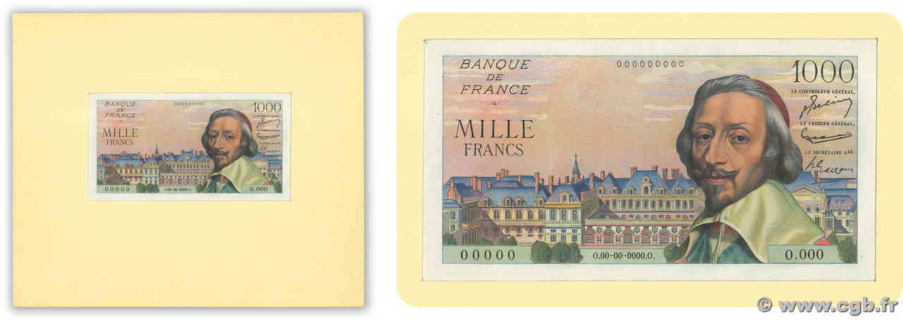 1000 Francs RICHELIEU Épreuve FRANKREICH  1953 F.42.00E ST