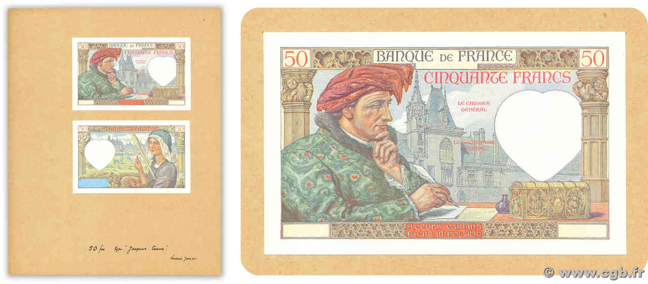 50 Francs JACQUES CŒUR Épreuve FRANKREICH  1940 F.19.00E VZ