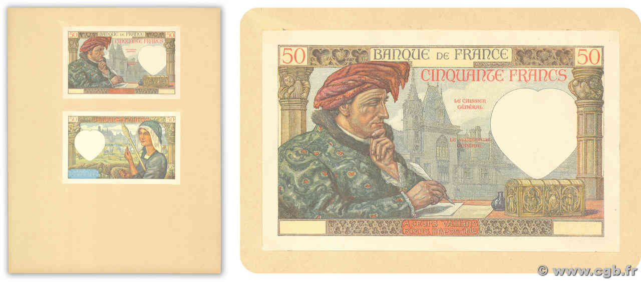 50 Francs JACQUES CŒUR Épreuve FRANKREICH  1940 F.19.00E fST