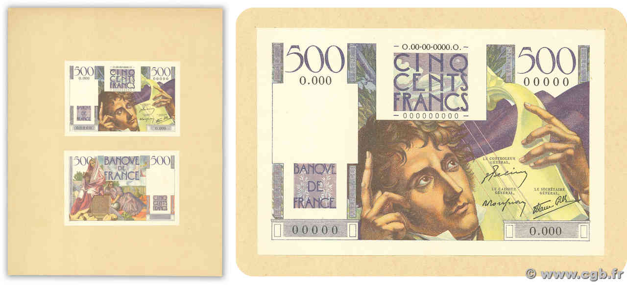 500 Francs CHATEAUBRIAND Épreuve FRANCE  1945 F.34.00 UNC