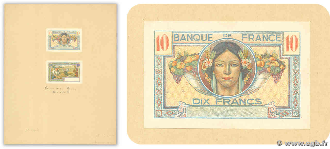 10 Francs DÉMÉTER Non émis FRANCIA  1942 NE.1942 FDC