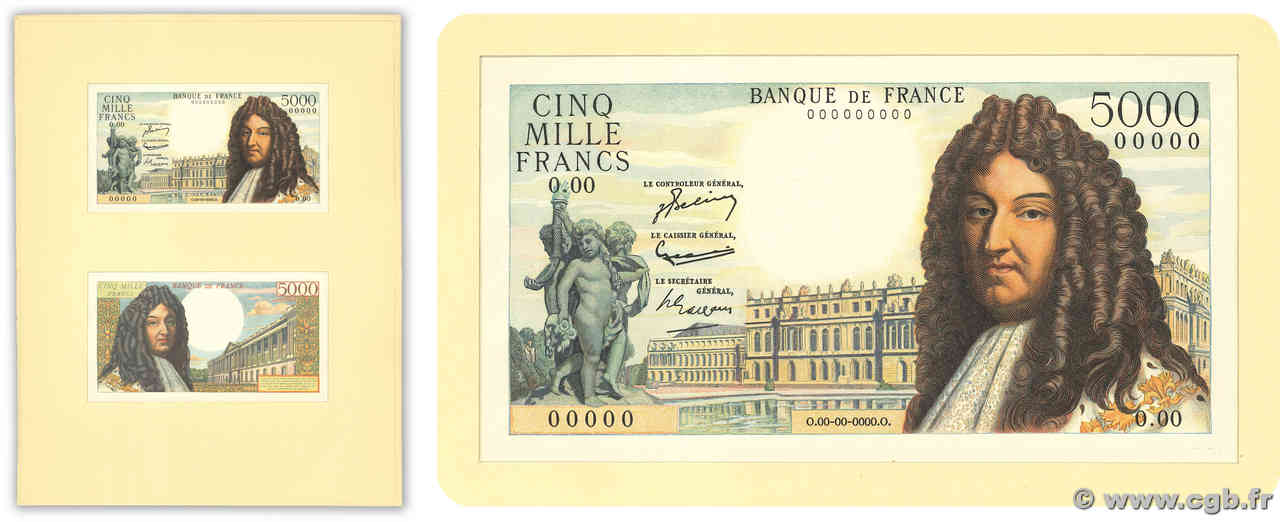 5000 Francs LOUIS XIV Non émis FRANCE  1955 NE.1955 NEUF