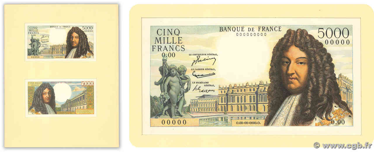5000 Francs LOUIS XIV Non émis FRANCE  1955 NE.1955 UNC