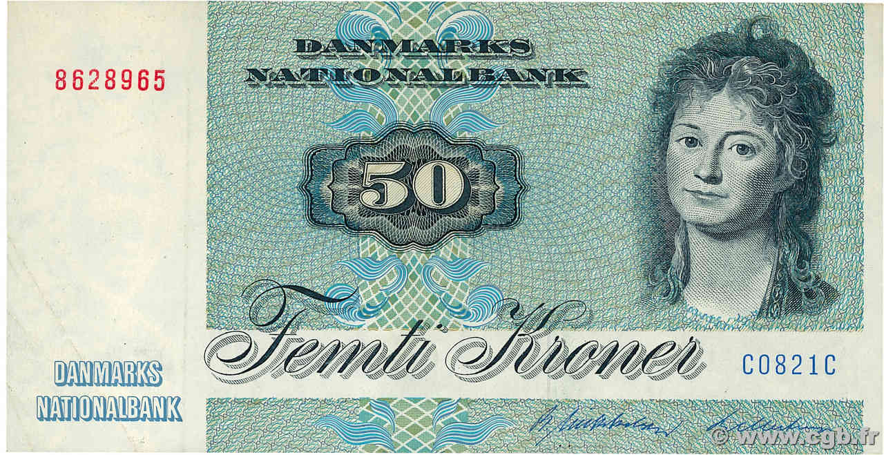 50 Kroner DINAMARCA  1982 P.050 MBC