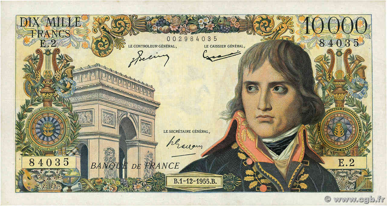 10000 Francs BONAPARTE FRANKREICH  1955 F.51.01 S