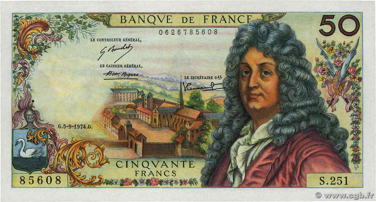 50 Francs RACINE FRANCE  1974 F.64.27 SPL
