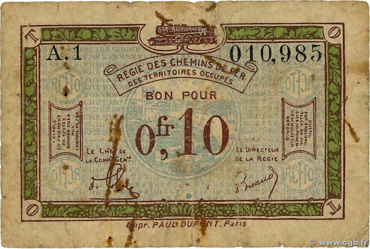 10 Centimes FRANCE regionalism and miscellaneous  1923 JP.135.02 F