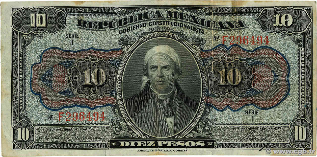 10 Pesos MEXIQUE  1915 PS.0686a TB+