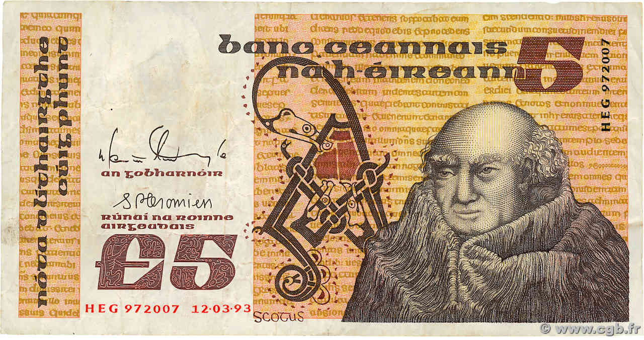 5 Pounds IRELAND REPUBLIC  1993 P.071e F
