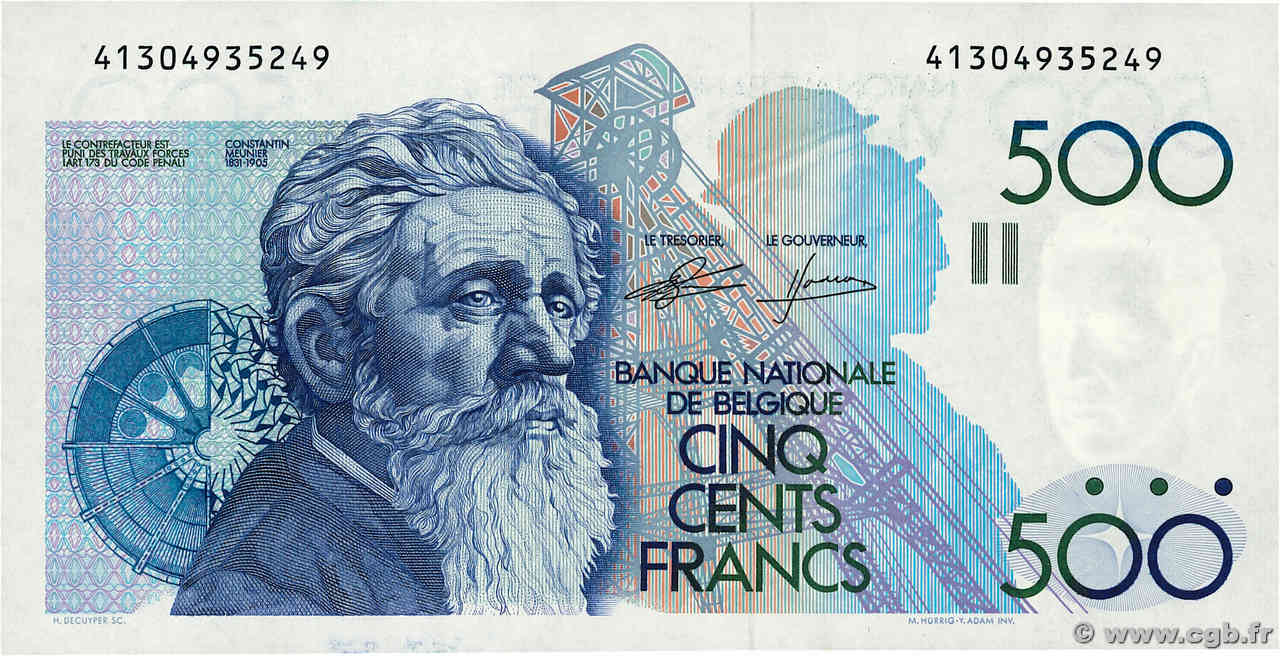 500 Francs BELGIQUE  1982 P.143a NEUF