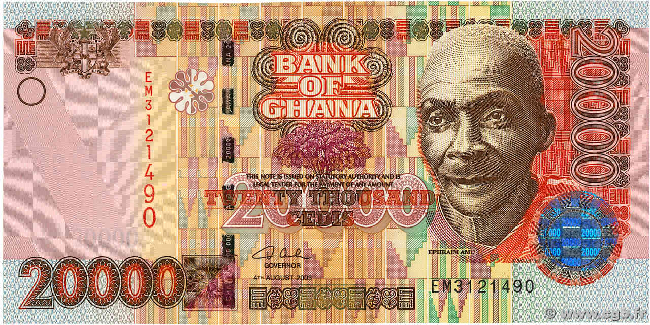 20000 Cedis GHANA  2003 P.36b UNC