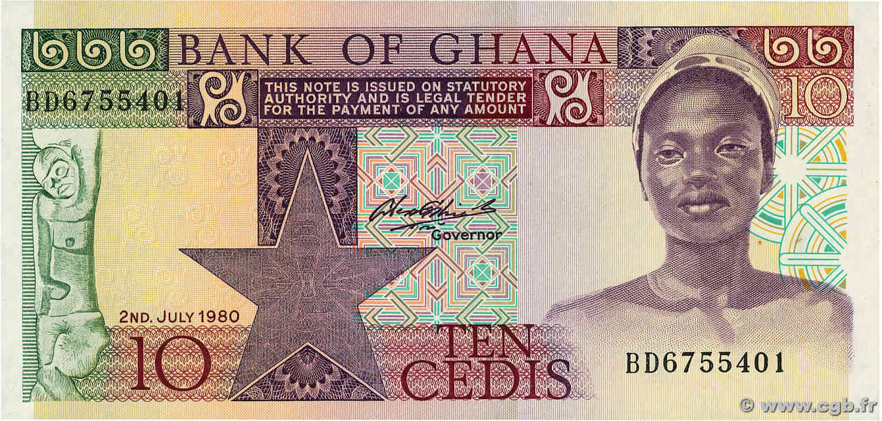 10 Cedis GHANA  1980 P.20c NEUF