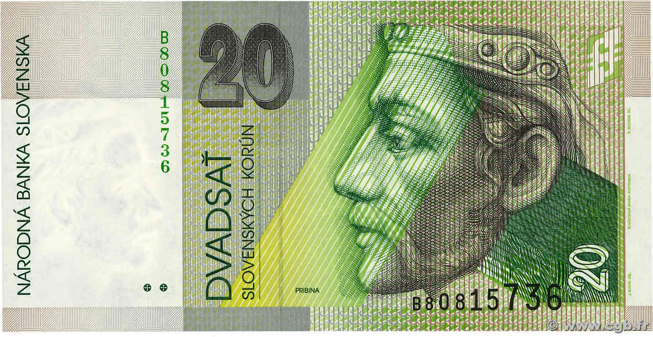 20 Korun SLOVAKIA  1997 P.20c VF