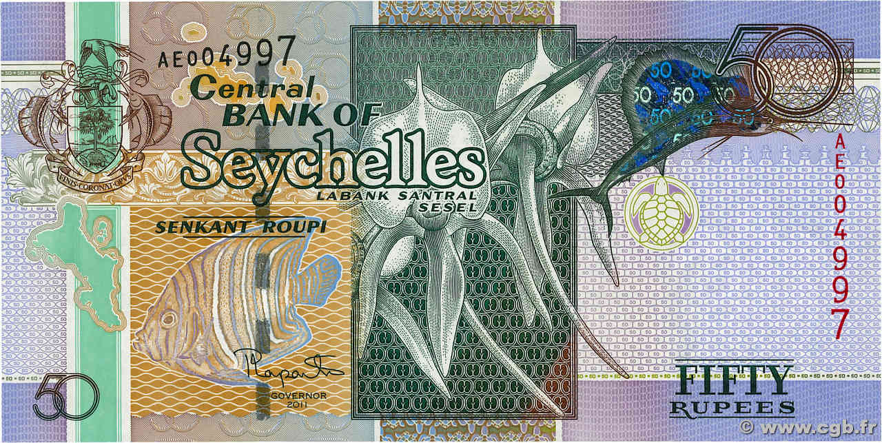 50 Rupees SEYCHELLEN  2011 P.43 ST