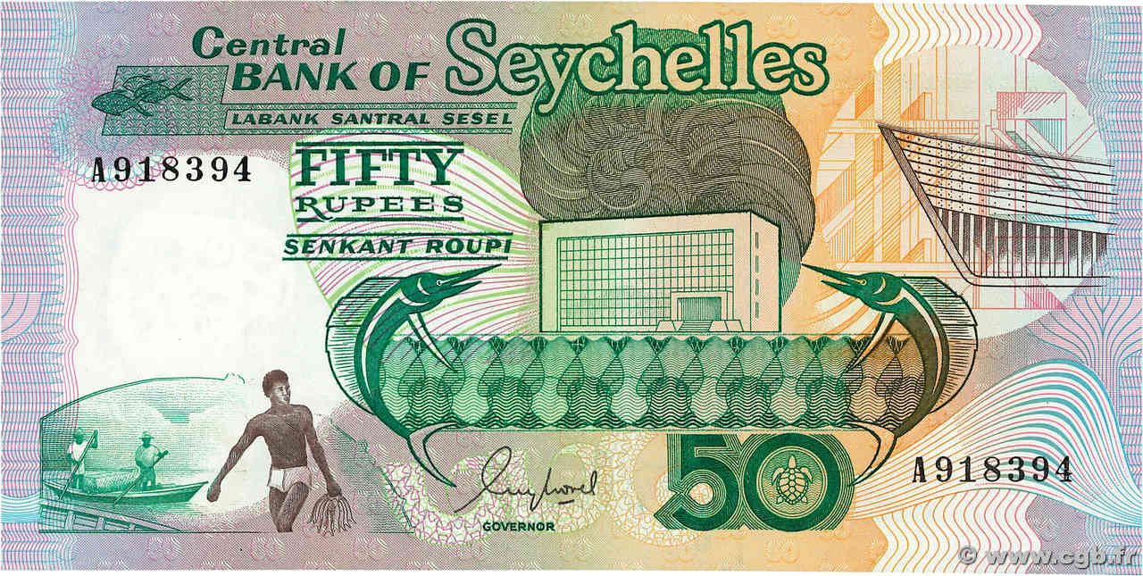 50 Rupees SEYCHELLES  1989 P.34 XF