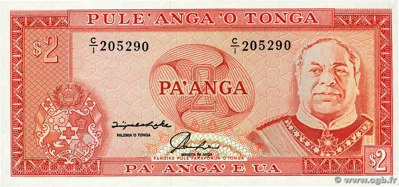 2 Pa anga TONGA  1992 P.26 UNC
