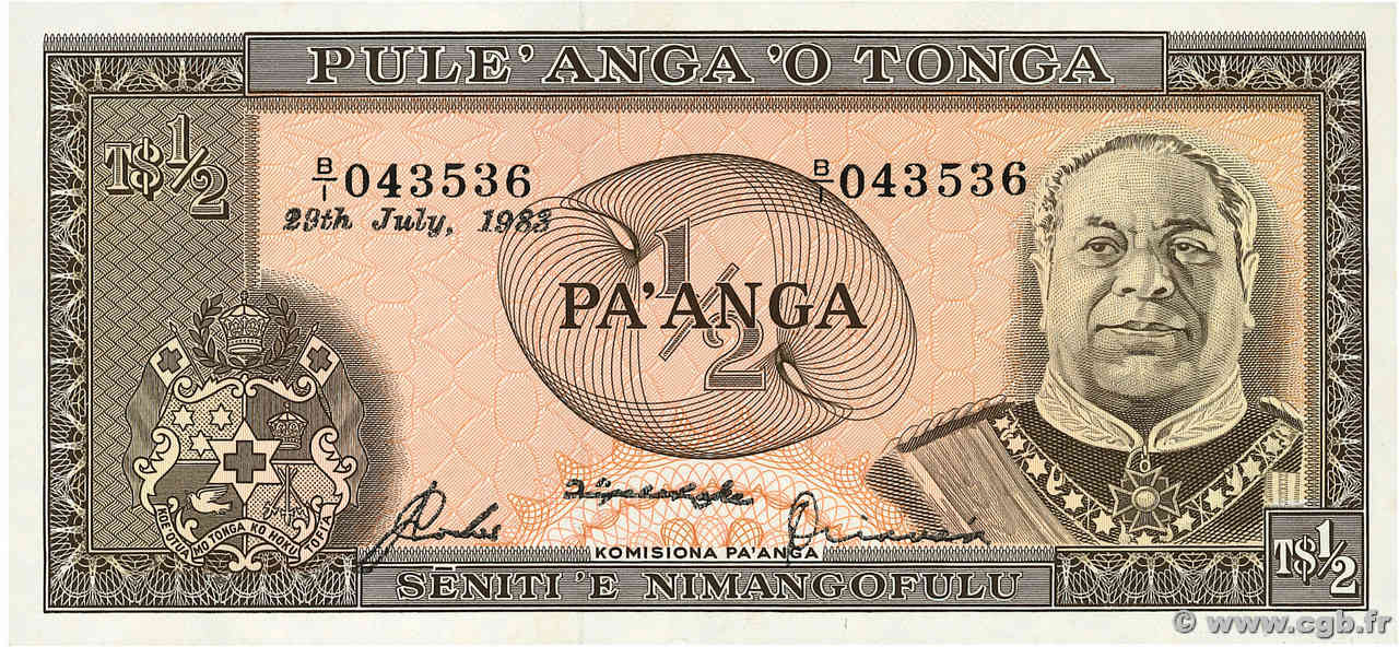 1/2 Pa anga TONGA  1983 P.18c q.FDC
