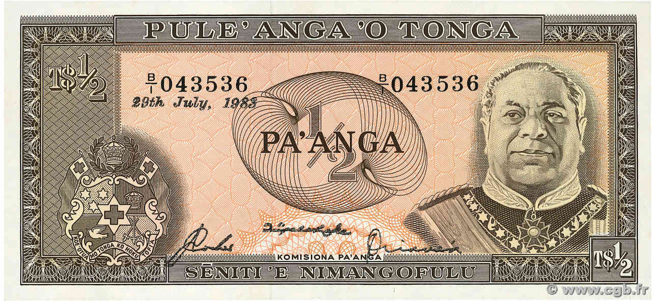 1/2 Pa anga TONGA  1983 P.18c UNC-