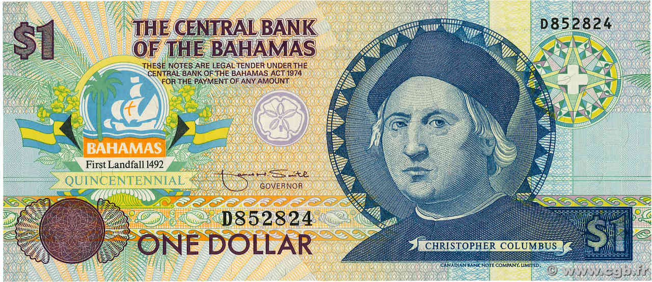 1 Dollar BAHAMAS  1992 P.50a NEUF