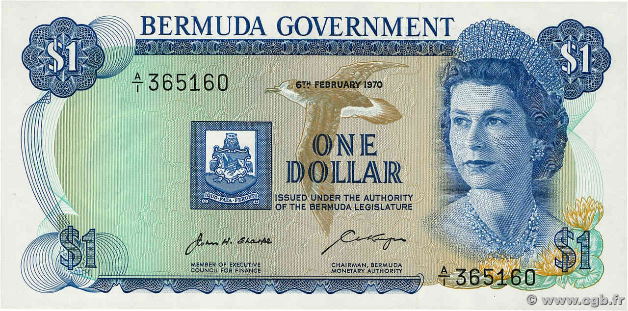 1 Dollar BERMUDA  1970 P.23a FDC