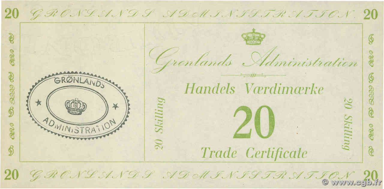 20 Skilling GREENLAND  1942 P.M10 UNC