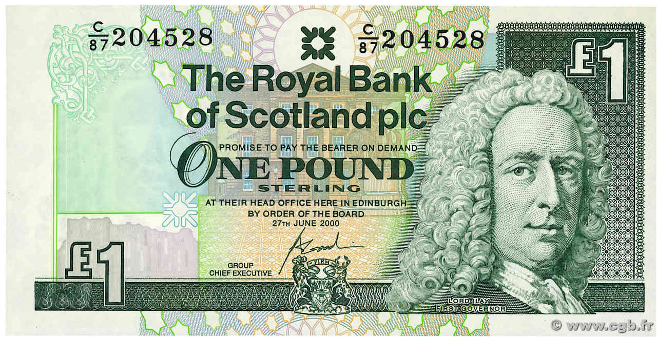 1 Pound SCOTLAND  2000 P.351e FDC