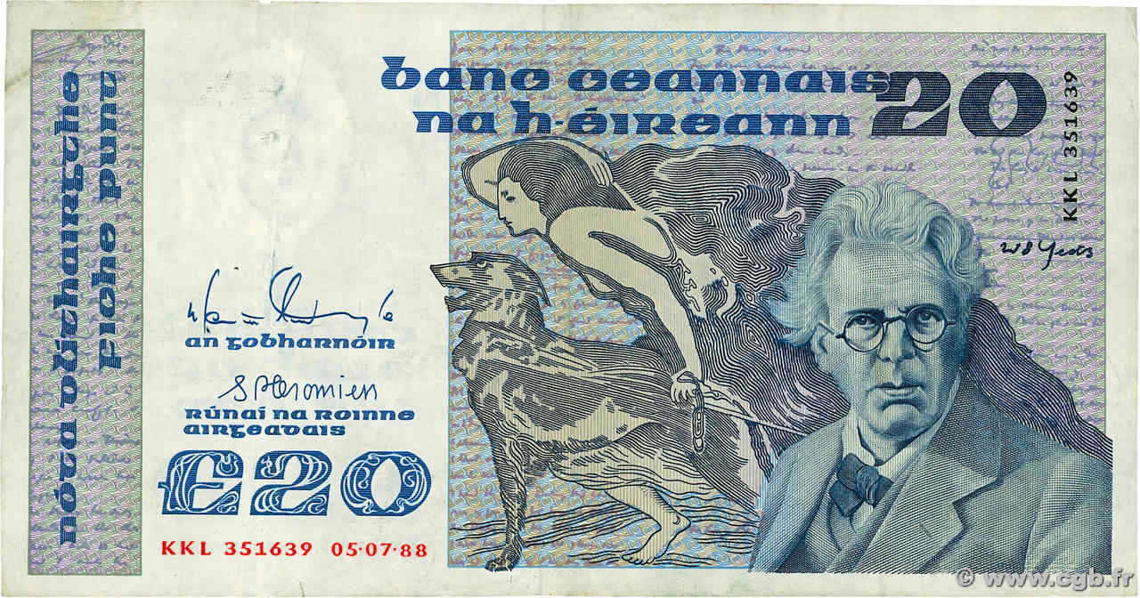 20 Pounds IRLANDE  1988 P.073c pr.TTB