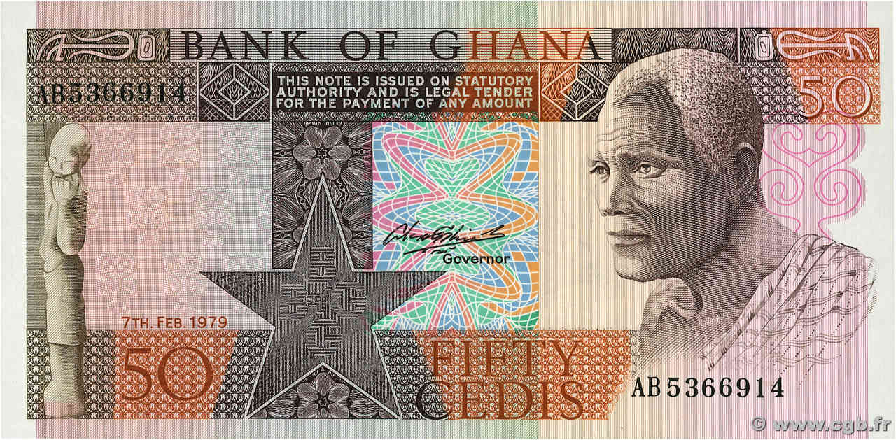 50 Cedis GHANA  1979 P.22a NEUF