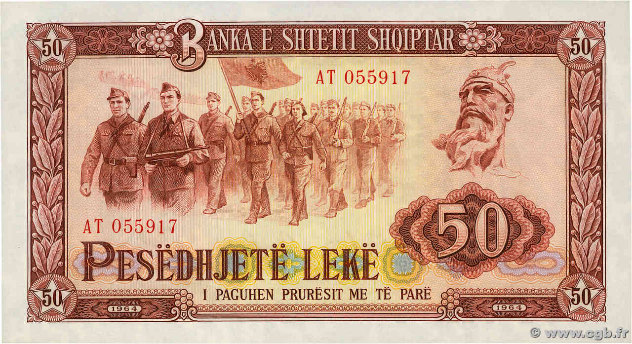 50 Lekë ALBANIE  1964 P.38a SUP