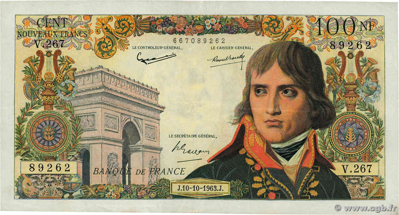 100 Nouveaux Francs BONAPARTE FRANCE  1963 F.59.23 TTB+