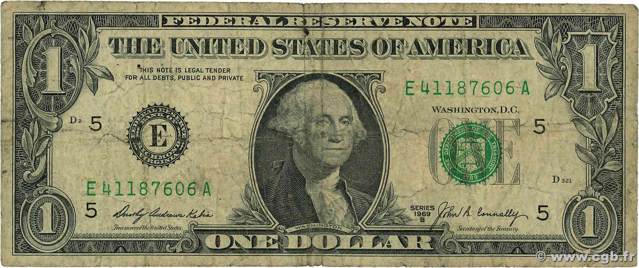 1 Dollar ÉTATS-UNIS D AMÉRIQUE Richmond  1969 P.449c B+