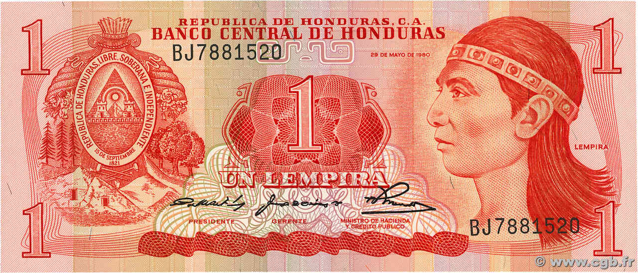 1 Lempira HONDURAS  1980 P.068a NEUF