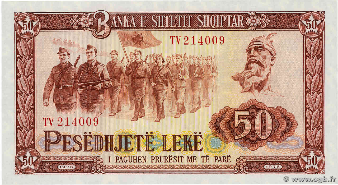 50 Lekë ALBANIE  1976 P.45b pr.NEUF