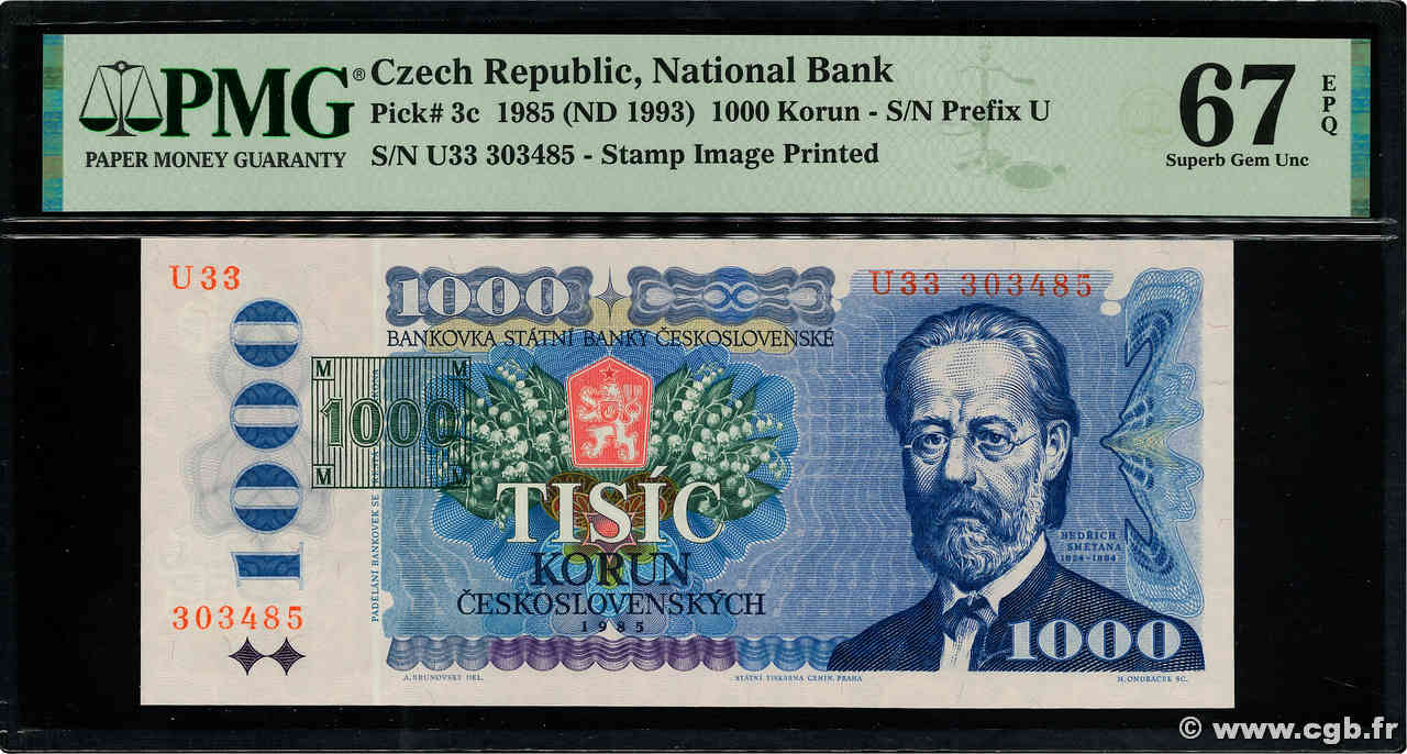 1000 Korun TSCHECHISCHE REPUBLIK  1985 P.03c ST