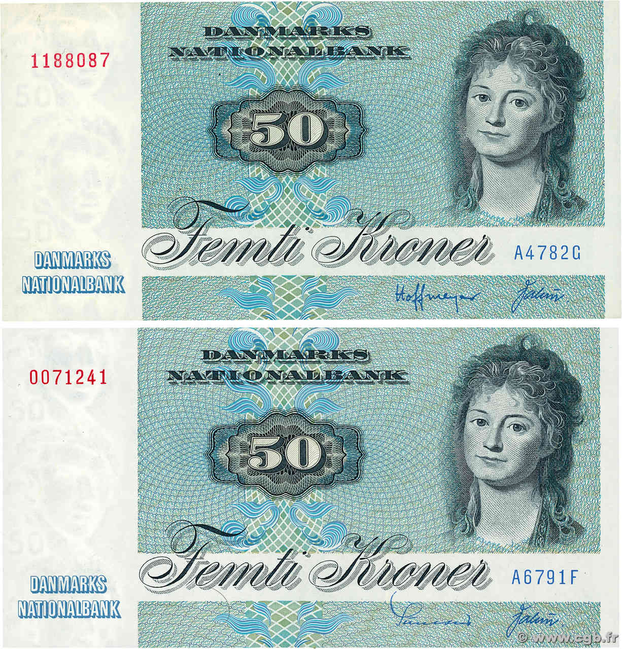 50 Kroner Lot DANEMARK  1978 P.050c/d pr.NEUF