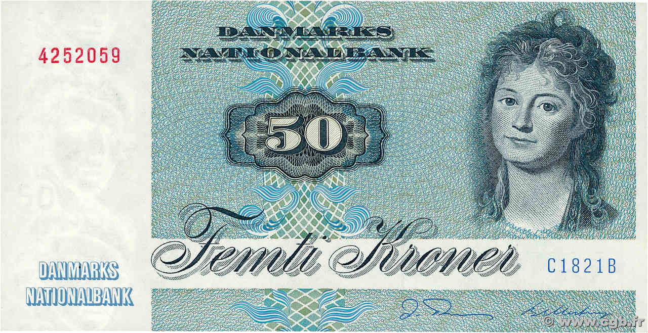 50 Kroner DENMARK  1982 P.050e UNC-