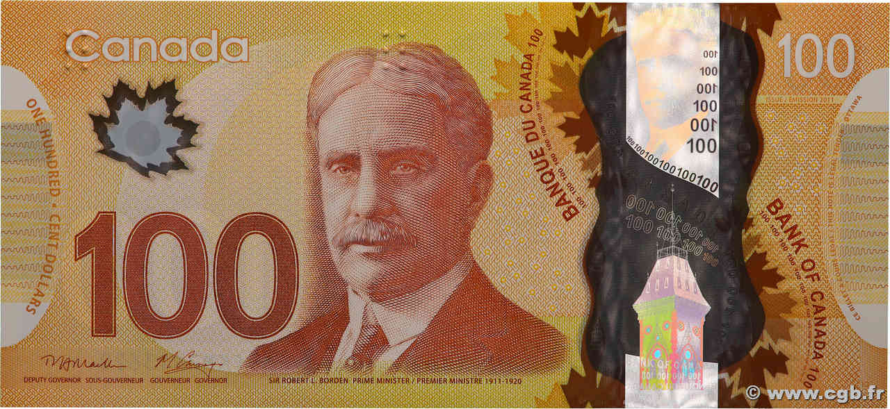 100 Dollars CANADA  2011 P.110a UNC